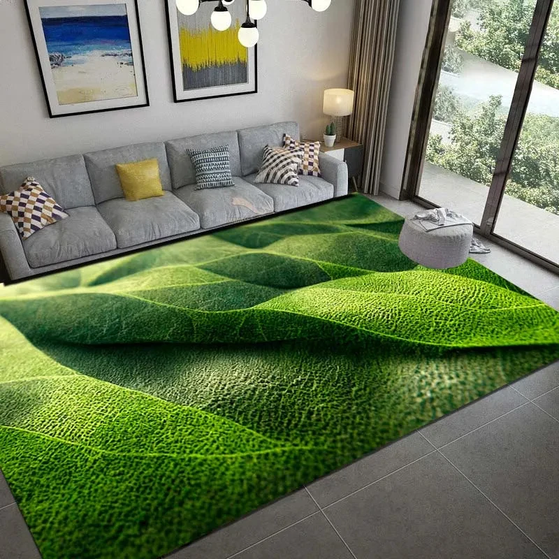 Commercial Kitchen Floor - Summer Green Palm Leaves Carpets Grass