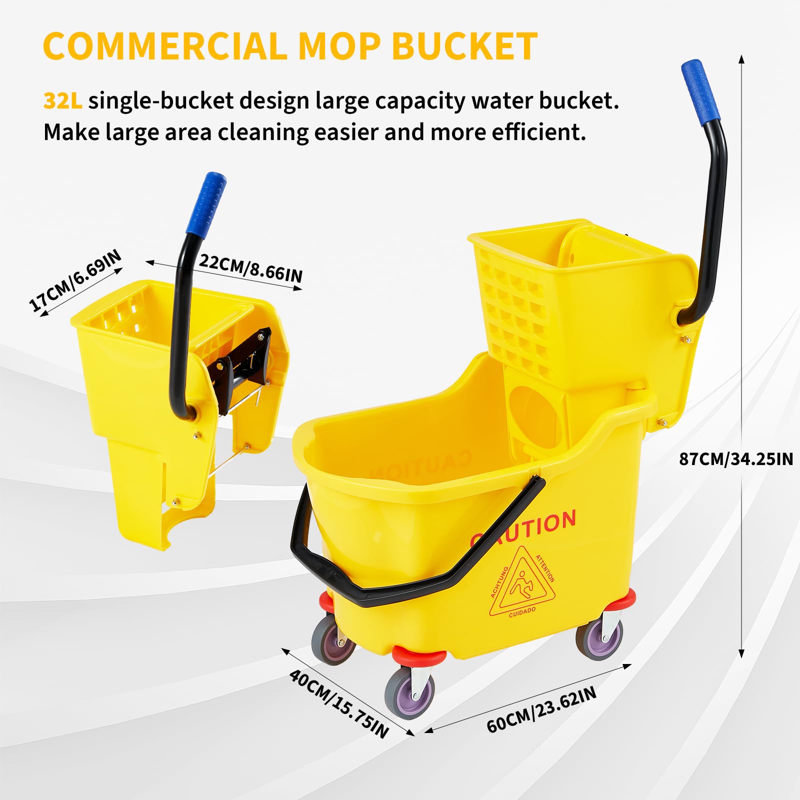 Commercial Mop Bucket with Sid - Commercial Kitchen On Wheels review and price