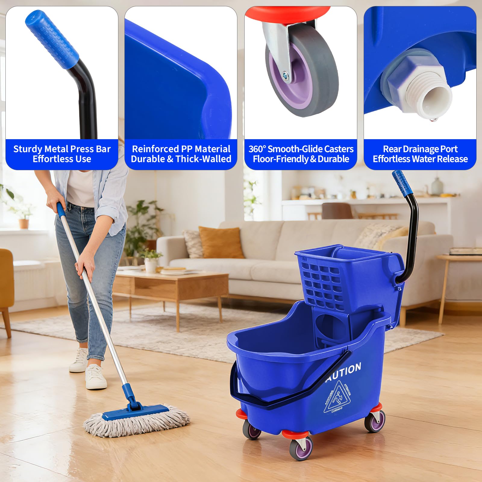 Commercial Mop Bucket with Sid - Commercial Kitchen On Wheels review and price