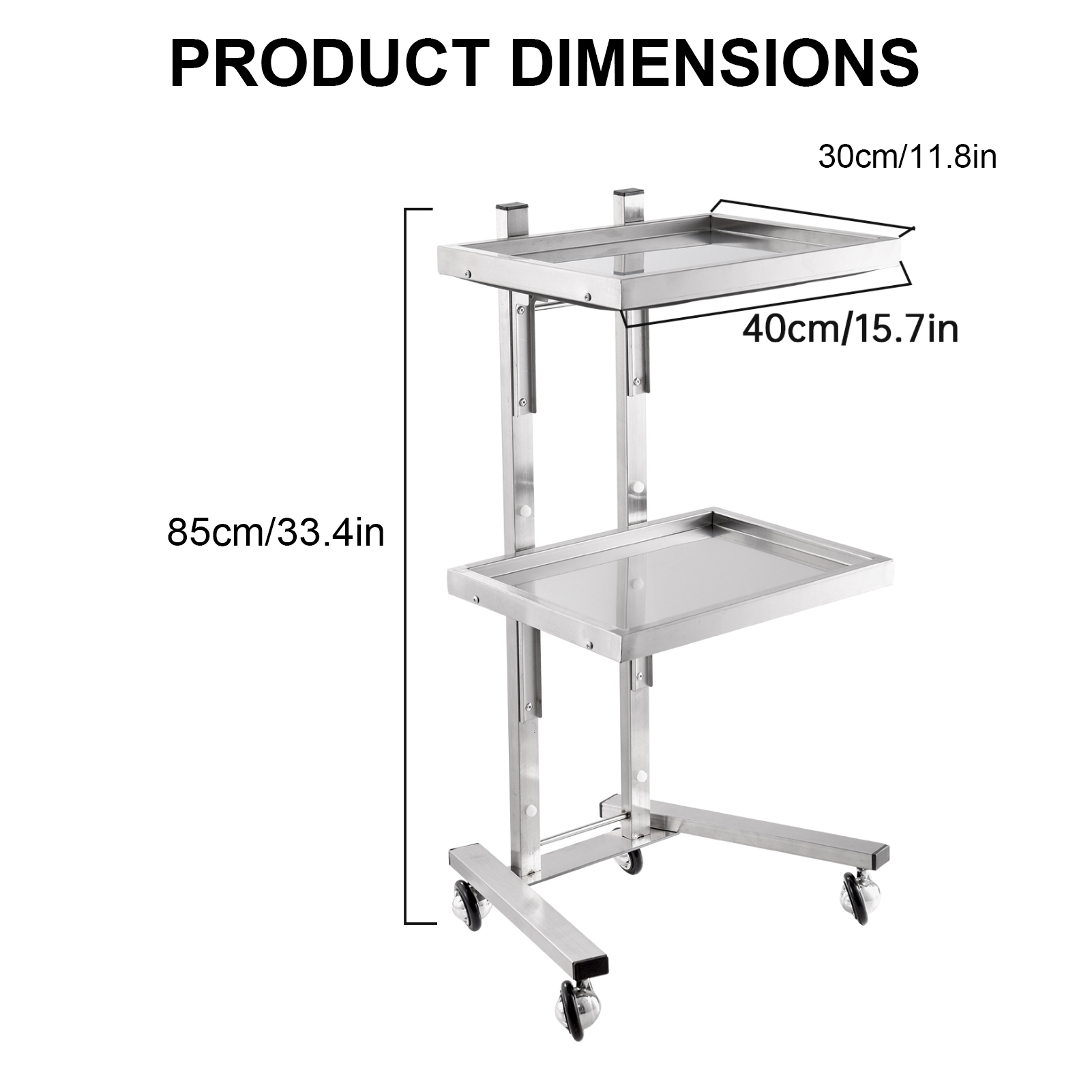 Silver Salon Rolling Cart, 2 T - Commercial Kitchen On Wheels review and price