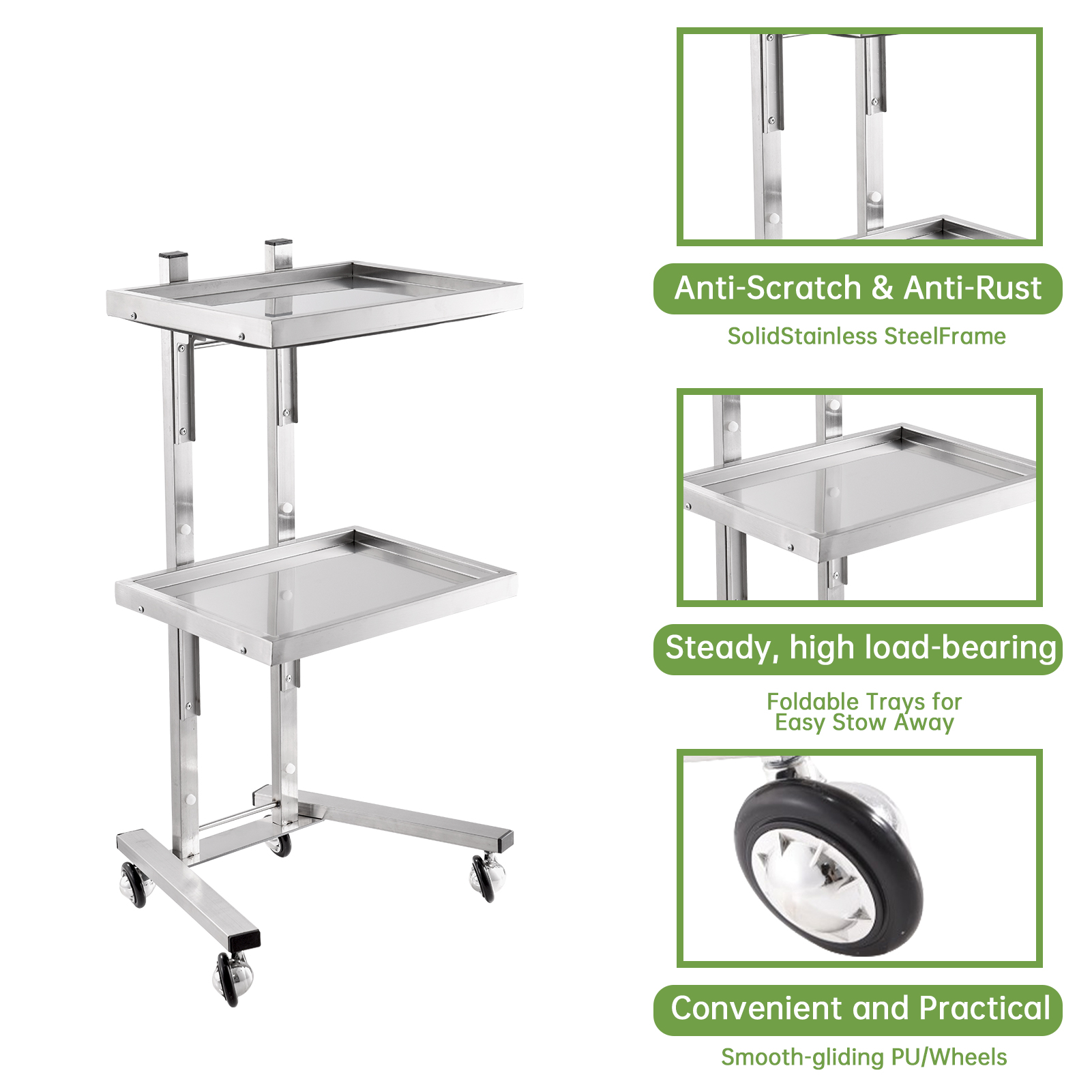 Silver Salon Rolling Cart, 2 T - Commercial Kitchen On Wheels review and price