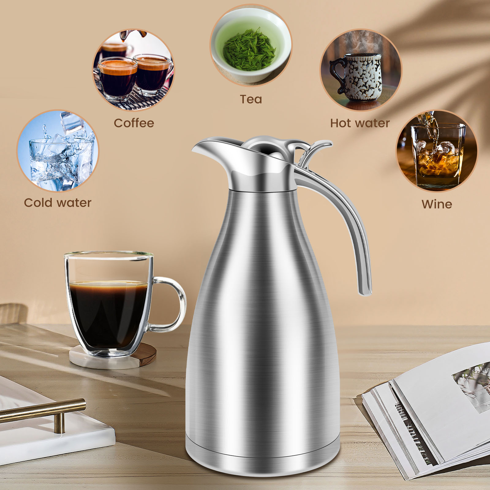 Kitchen Thermal Kettle 2000ml  - Commercial Kitchen Kettle review and price