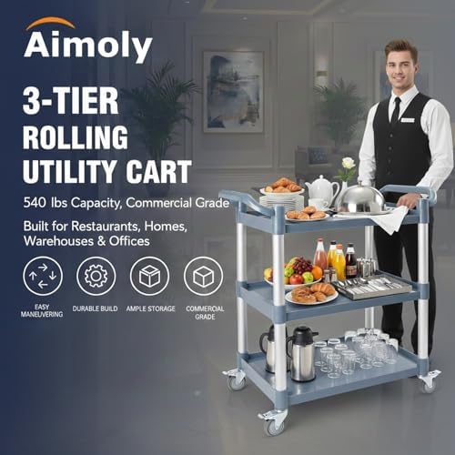 3-Tier Rolling Utility Cart on - Commercial Kitchen On Wheels review and price