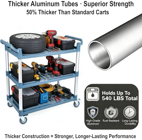 3-Tier Rolling Utility Cart on - Commercial Kitchen On Wheels review and price