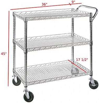 Heavy Duty 3 Tier Rolling Util - Commercial Kitchen On Wheels review and price