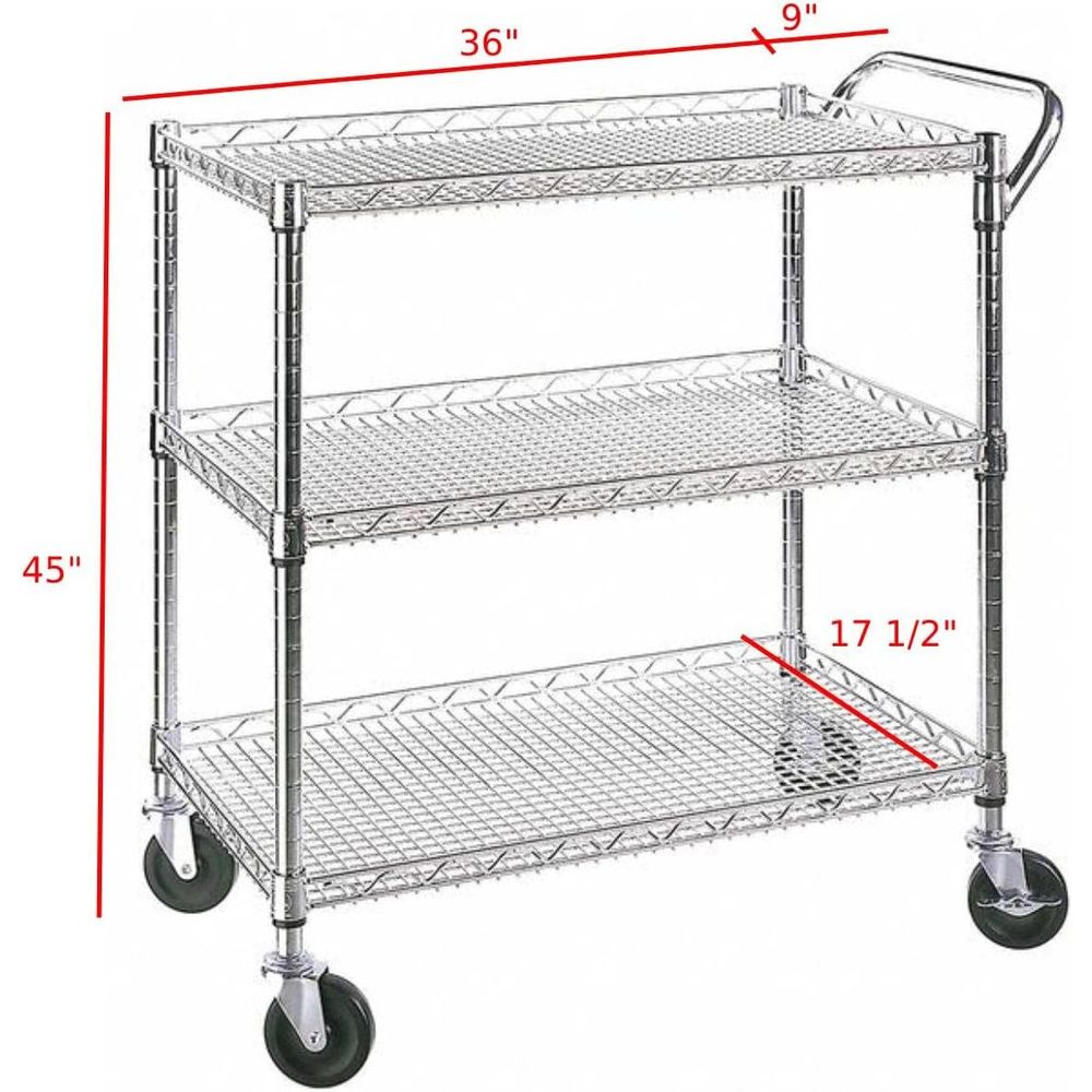 Heavy Duty 3 Tier Rolling Util - Commercial Kitchen On Wheels review and price