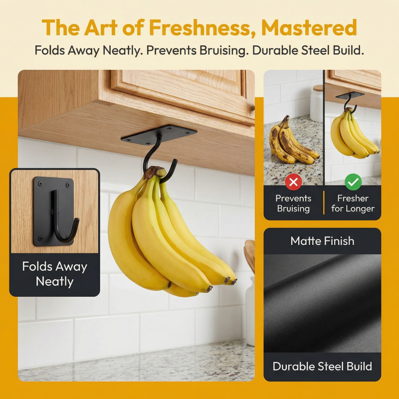 Black Metal Self-Adhesive Bana - Commercial Kitchen Organization review and price