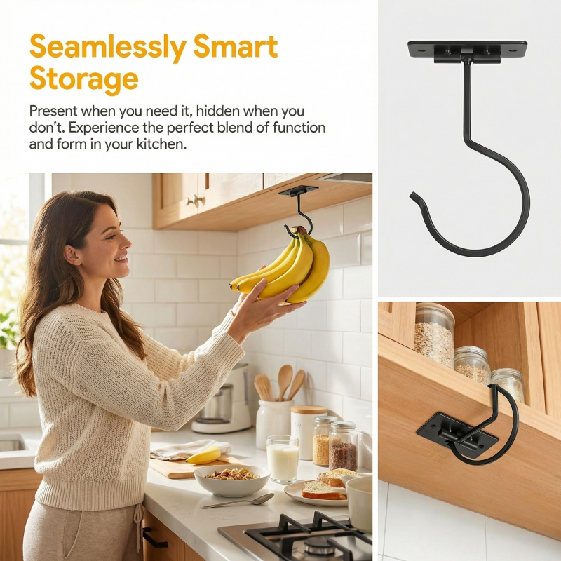 Black Metal Self-Adhesive Bana - Commercial Kitchen Organization review and price